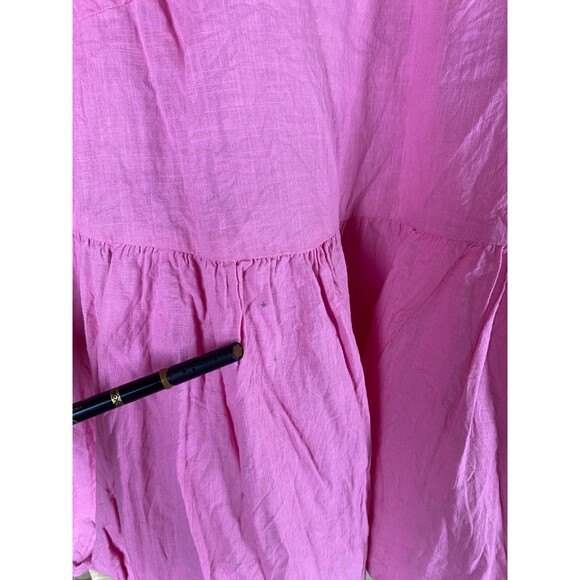 Shein Fit Womans Plus Sz 22 Pink Ruffled W/Puffy Lace Sleeves Top - Picture 5 of 10